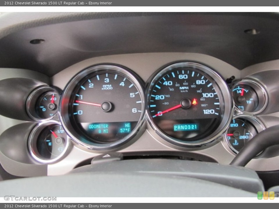 Ebony Interior Gauges for the 2012 Chevrolet Silverado 1500 LT Regular Cab #59558901