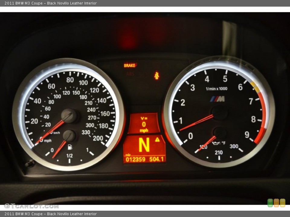 Black Novillo Leather Interior Gauges for the 2011 BMW M3 Coupe #59559546