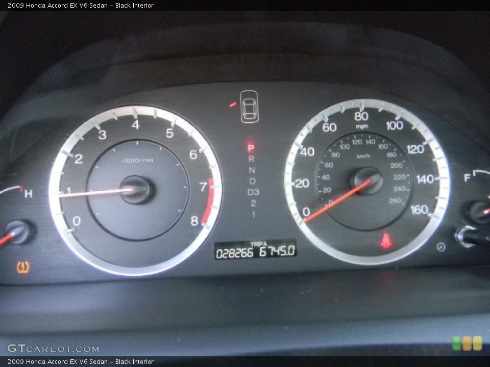 Black Interior Gauges for the 2009 Honda Accord EX V6 Sedan #59563264