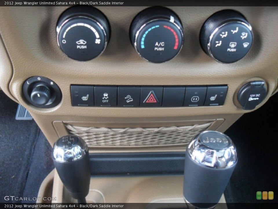 Black/Dark Saddle Interior Controls for the 2012 Jeep Wrangler Unlimited Sahara 4x4 #59569893