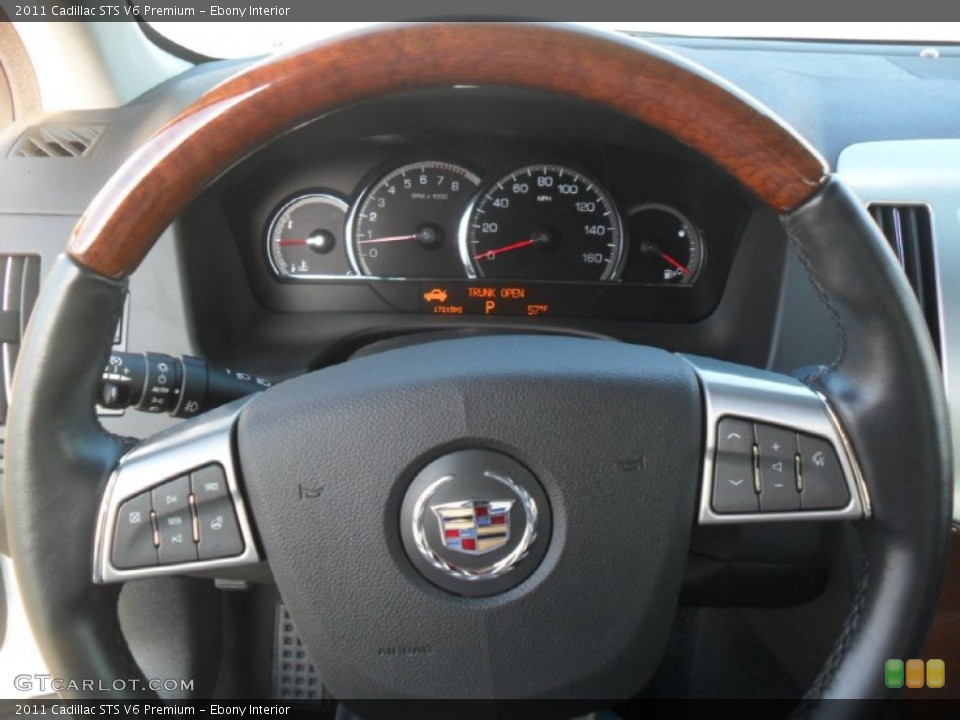 Ebony Interior Steering Wheel for the 2011 Cadillac STS V6 Premium #59572302