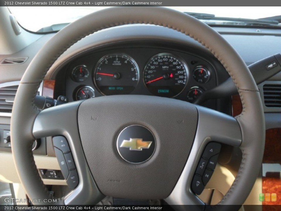Light Cashmere/Dark Cashmere Interior Steering Wheel for the 2012 Chevrolet Silverado 1500 LTZ Crew Cab 4x4 #59573958
