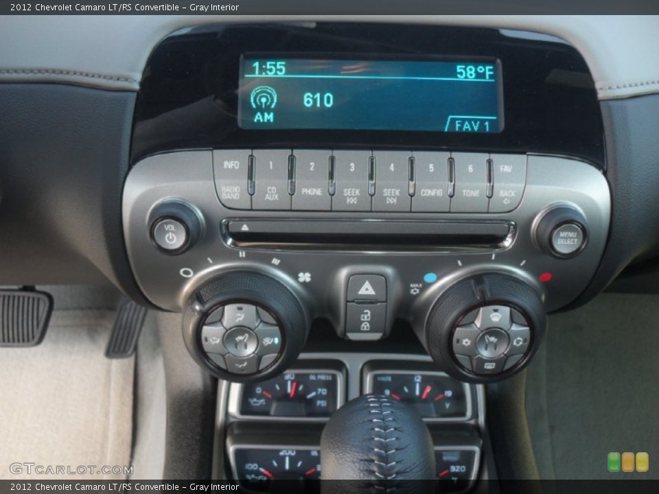 Gray Interior Controls for the 2012 Chevrolet Camaro LT/RS Convertible #59574265