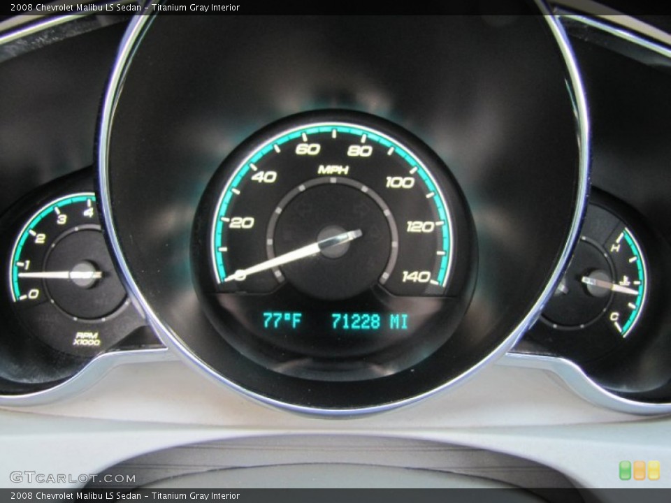 Titanium Gray Interior Gauges for the 2008 Chevrolet Malibu LS Sedan #59580267