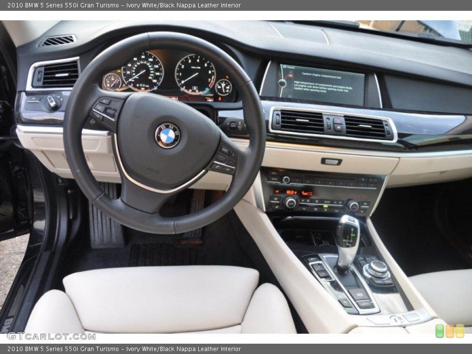 Ivory White/Black Nappa Leather Interior Dashboard for the 2010 BMW 5 Series 550i Gran Turismo #59580519