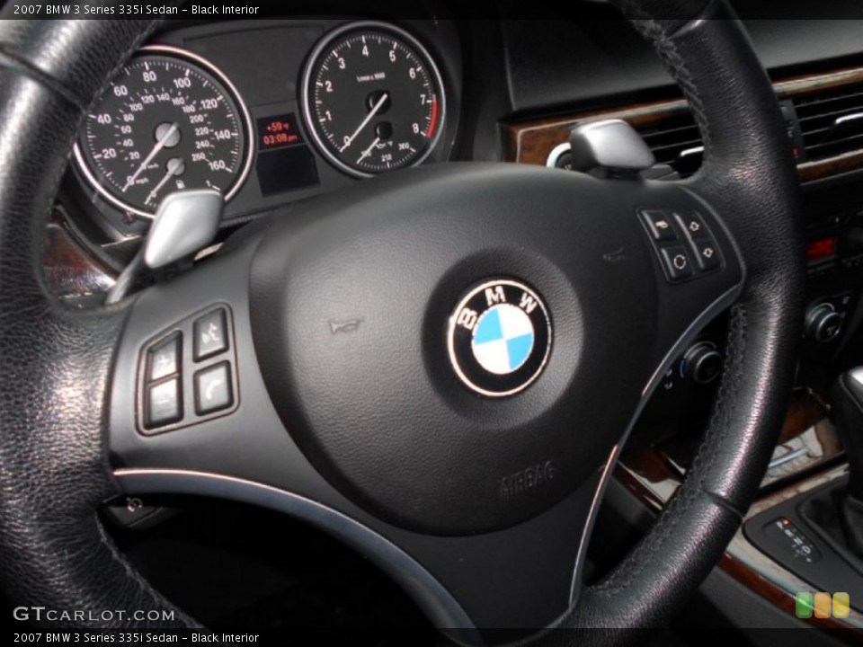 Black Interior Steering Wheel for the 2007 BMW 3 Series 335i Sedan #59585169