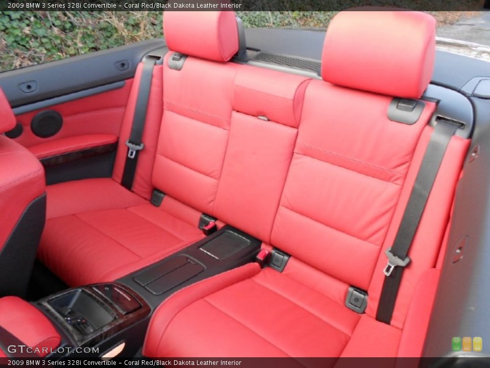 Coral Red/Black Dakota Leather Interior Photo for the 2009 BMW 3 Series 328i Convertible #59585316