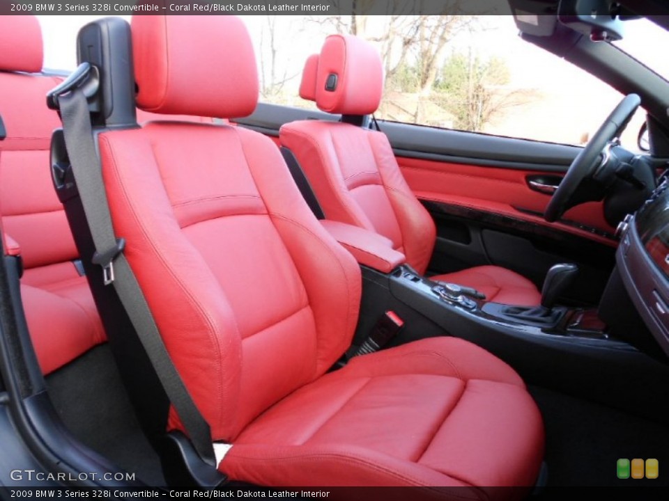 Coral Red/Black Dakota Leather Interior Photo for the 2009 BMW 3 Series 328i Convertible #59585448