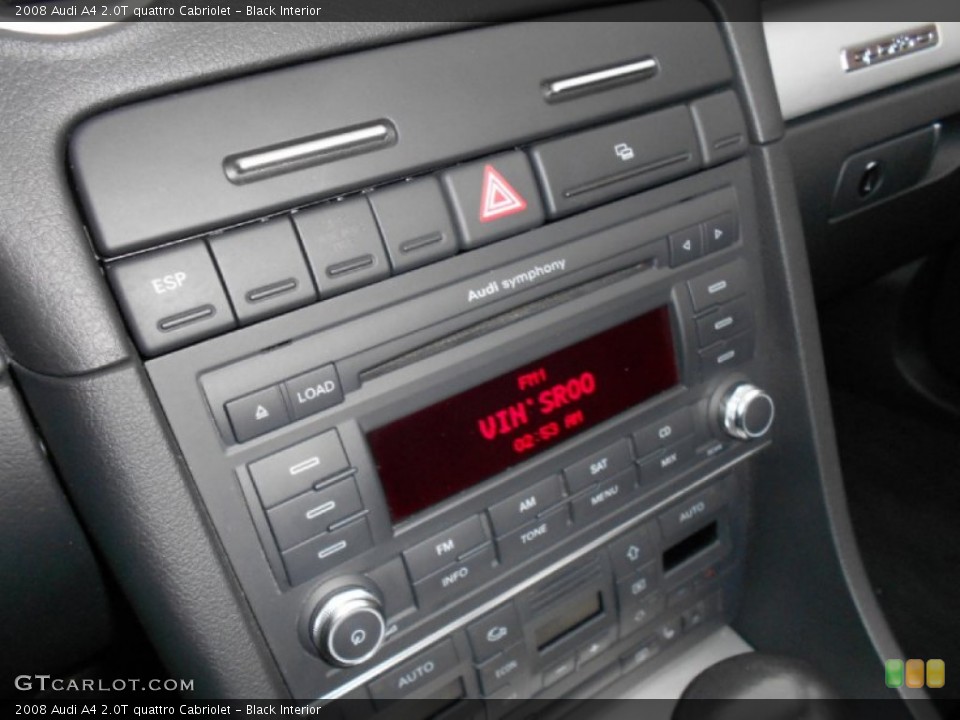 Black Interior Controls for the 2008 Audi A4 2.0T quattro Cabriolet #59585735