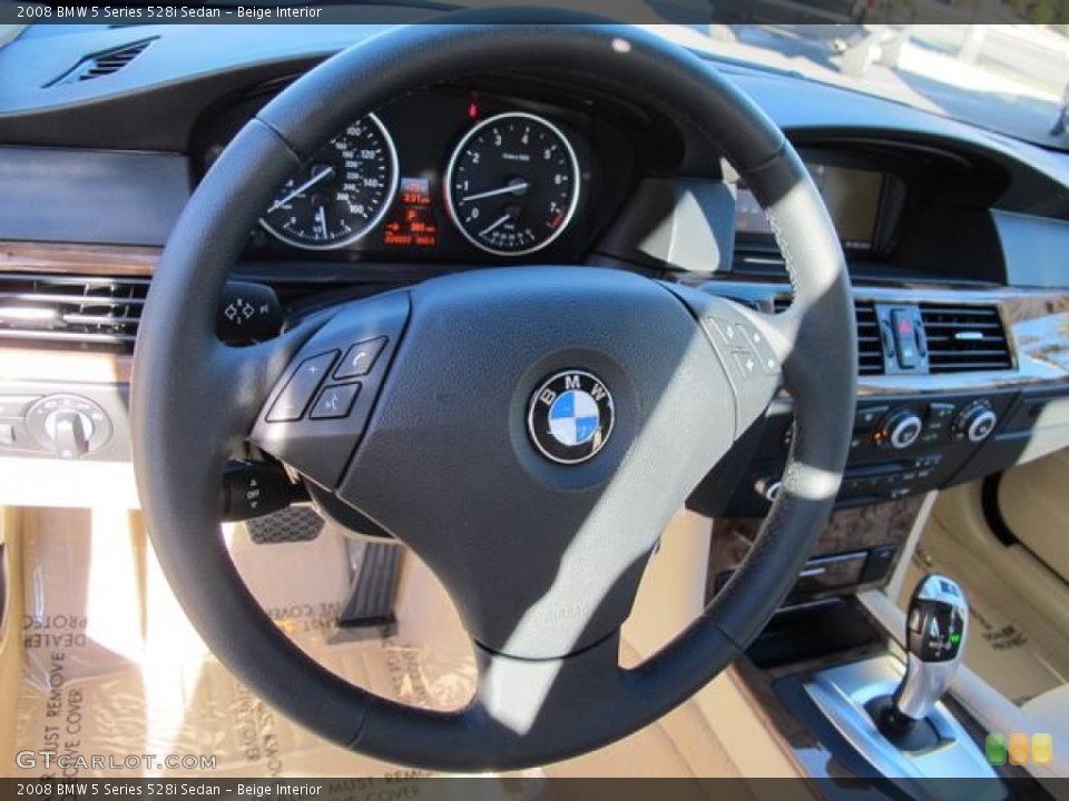 Beige Interior Steering Wheel for the 2008 BMW 5 Series 528i Sedan #59588371