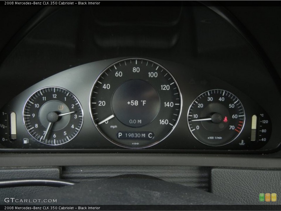 Black Interior Gauges for the 2008 Mercedes-Benz CLK 350 Cabriolet #59599593