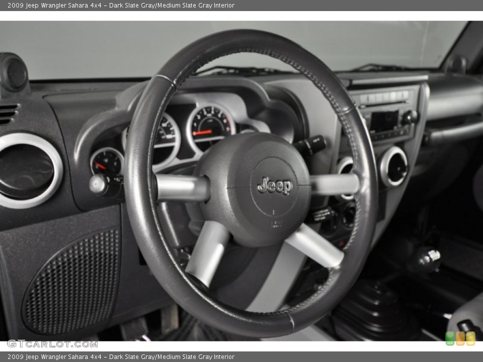 Dark Slate Gray/Medium Slate Gray Interior Steering Wheel for the 2009 Jeep Wrangler Sahara 4x4 #59602305