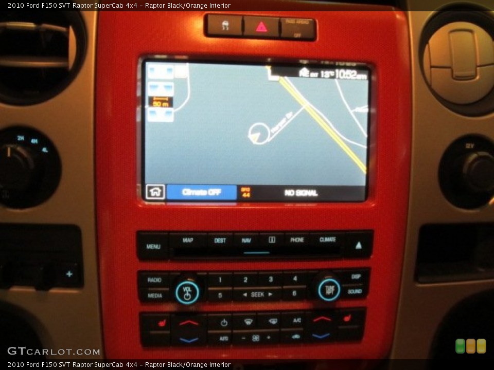 Raptor Black/Orange Interior Navigation for the 2010 Ford F150 SVT Raptor SuperCab 4x4 #59607822