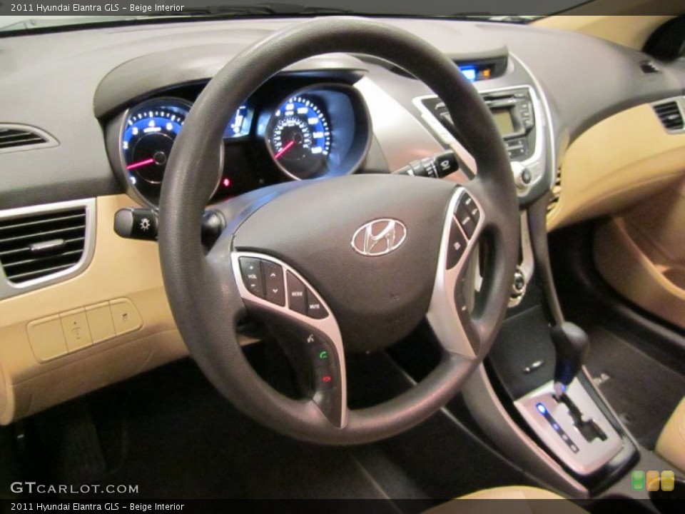 Beige Interior Steering Wheel for the 2011 Hyundai Elantra GLS #59613645