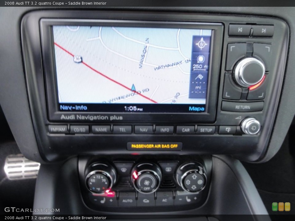 Saddle Brown Interior Navigation for the 2008 Audi TT 3.2 quattro Coupe #59614191