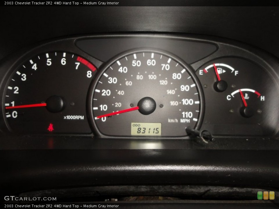 Medium Gray Interior Gauges for the 2003 Chevrolet Tracker ZR2 4WD Hard Top #59615585