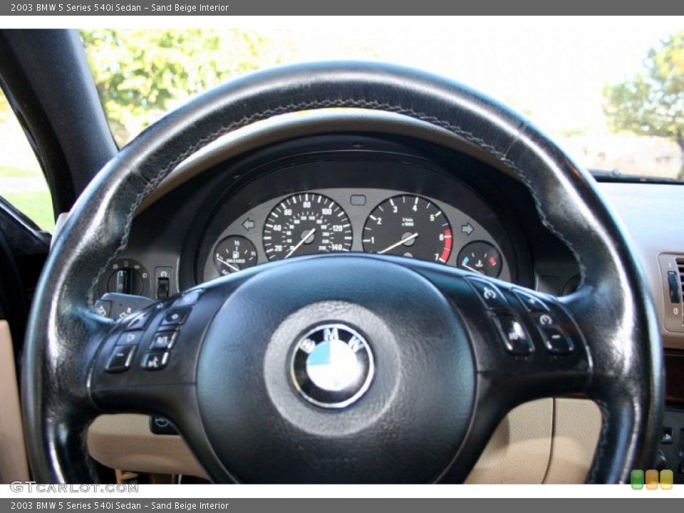 Sand Beige Interior Steering Wheel for the 2003 BMW 5 Series 540i Sedan #59617431