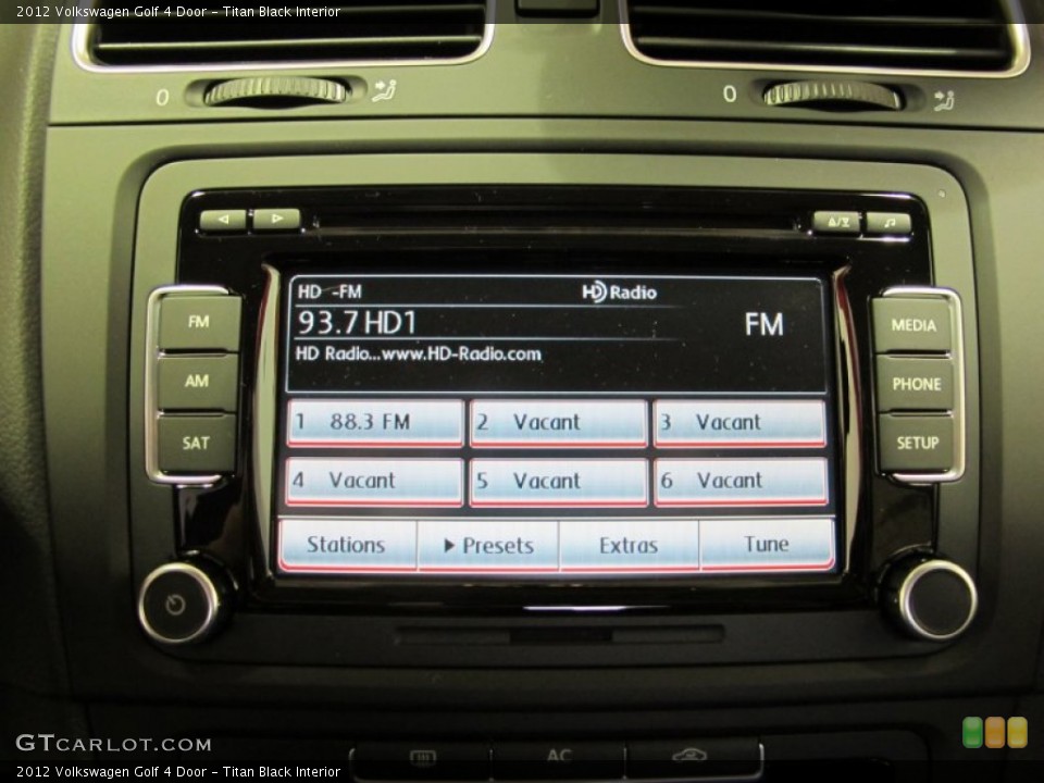 Titan Black Interior Controls for the 2012 Volkswagen Golf 4 Door #59626056