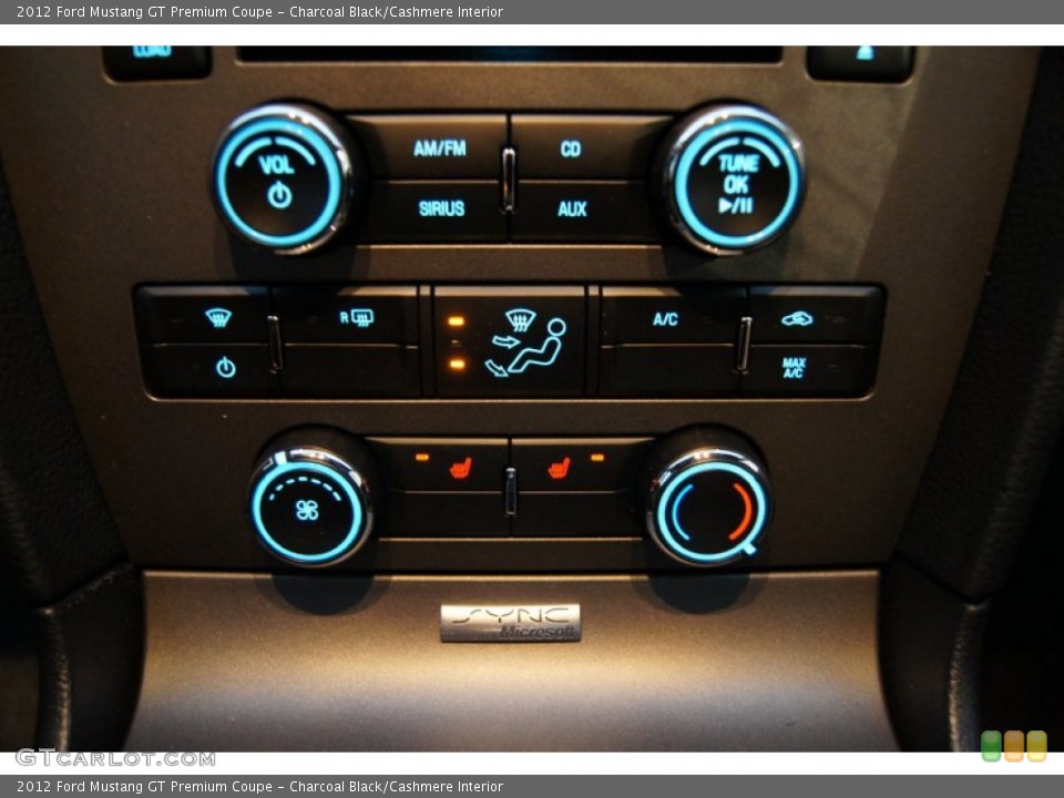 Charcoal Black/Cashmere Interior Controls for the 2012 Ford Mustang GT Premium Coupe #59629176