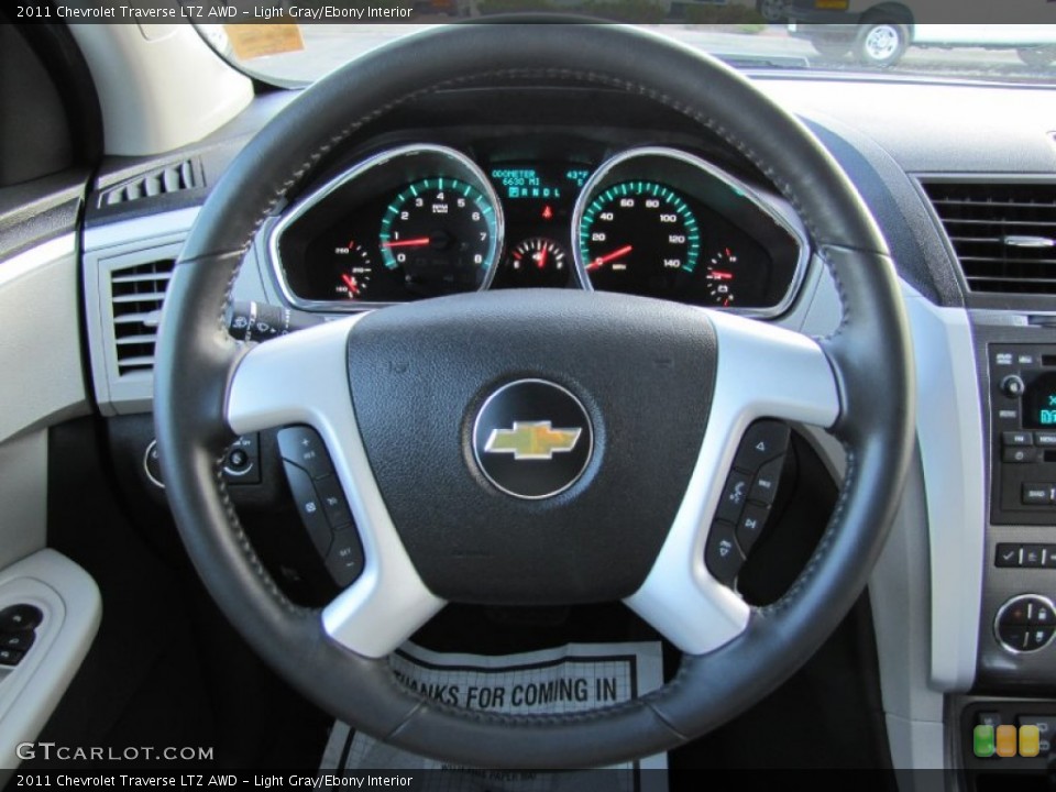 Light Gray/Ebony Interior Steering Wheel for the 2011 Chevrolet Traverse LTZ AWD #59635794