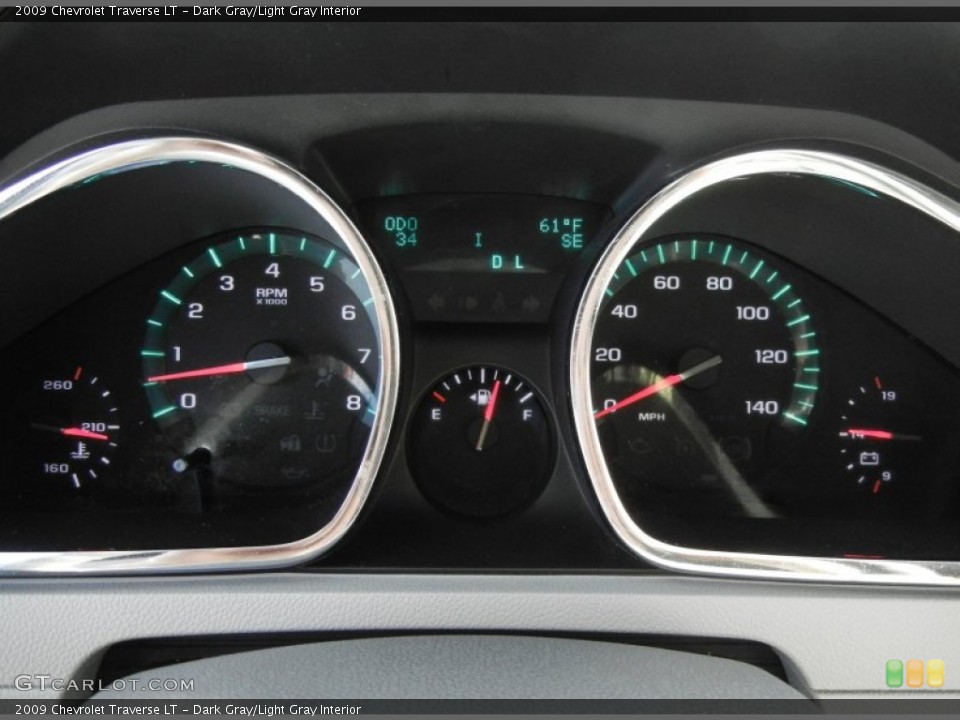 Dark Gray/Light Gray Interior Gauges for the 2009 Chevrolet Traverse LT #59636433