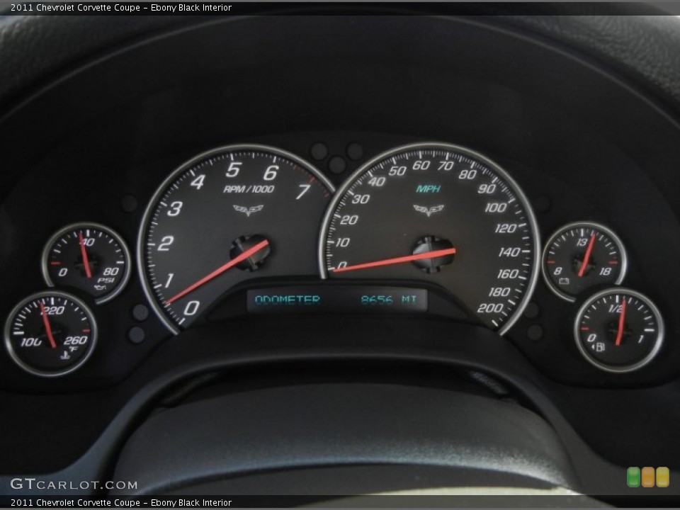 Ebony Black Interior Gauges for the 2011 Chevrolet Corvette Coupe #59636796