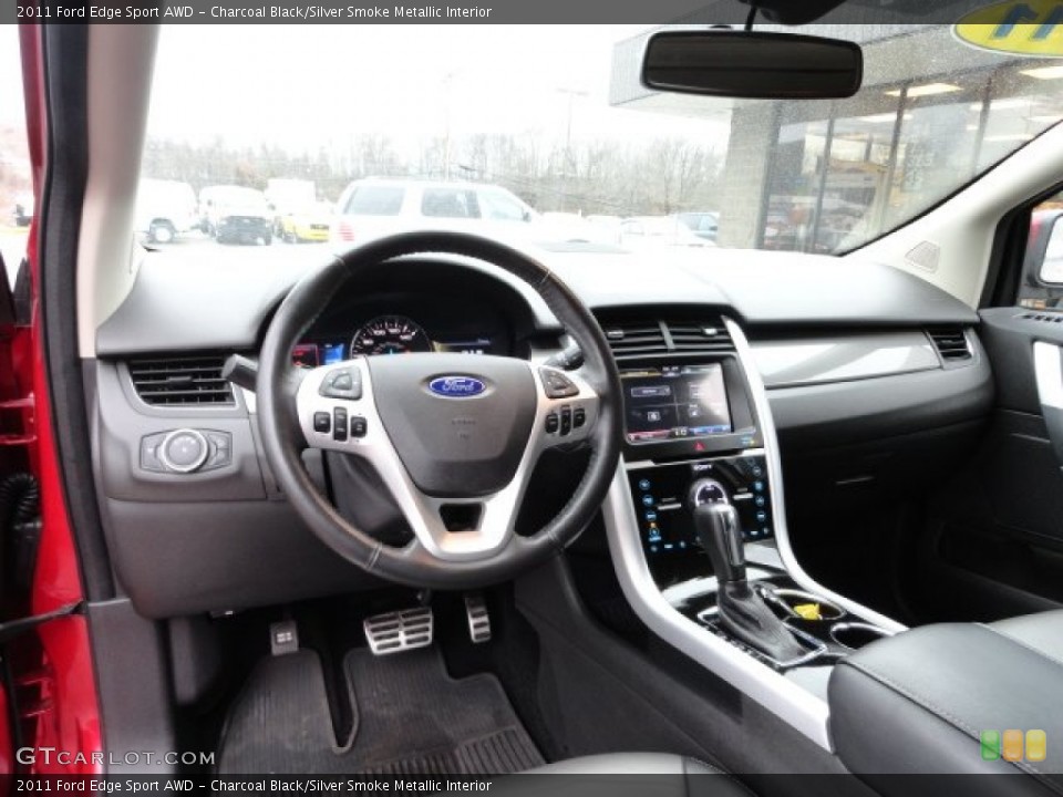 Charcoal Black/Silver Smoke Metallic Interior Dashboard for the 2011 Ford Edge Sport AWD #59653526