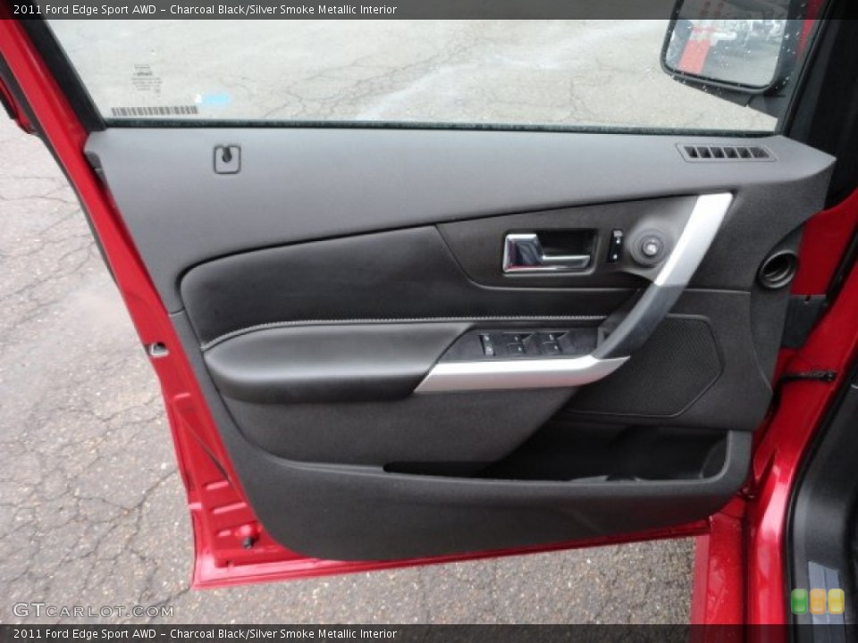 Charcoal Black/Silver Smoke Metallic Interior Door Panel for the 2011 Ford Edge Sport AWD #59653535