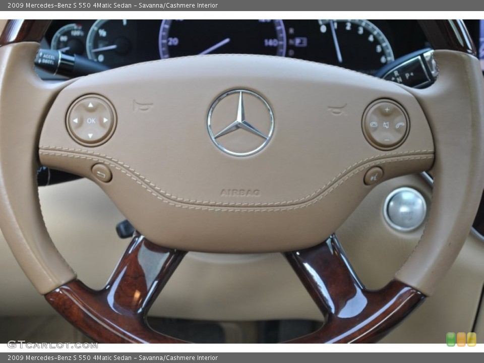 Savanna/Cashmere Interior Steering Wheel for the 2009 Mercedes-Benz S 550 4Matic Sedan #59661302