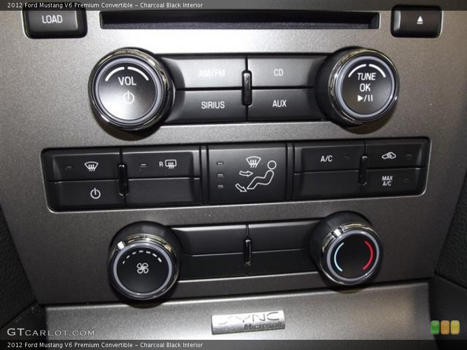 Charcoal Black Interior Controls for the 2012 Ford Mustang V6 Premium Convertible #59668665