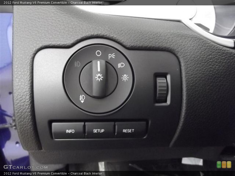 Charcoal Black Interior Controls for the 2012 Ford Mustang V6 Premium Convertible #59668680