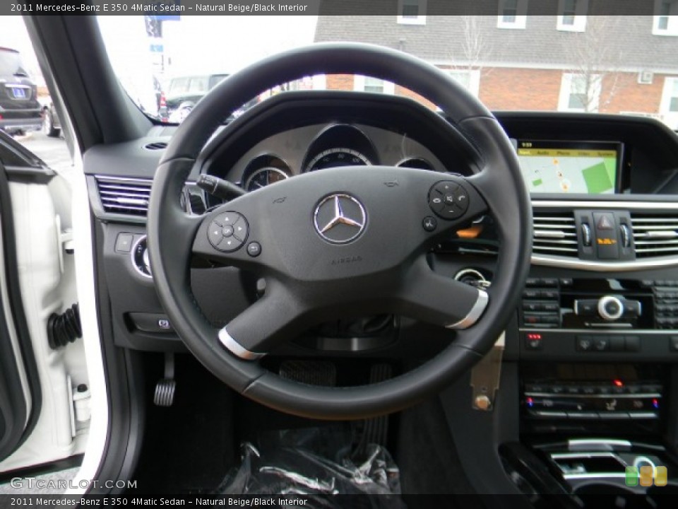 Natural Beige/Black Interior Steering Wheel for the 2011 Mercedes-Benz E 350 4Matic Sedan #59672209