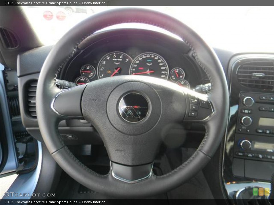 Ebony Interior Steering Wheel for the 2012 Chevrolet Corvette Grand Sport Coupe #59675746
