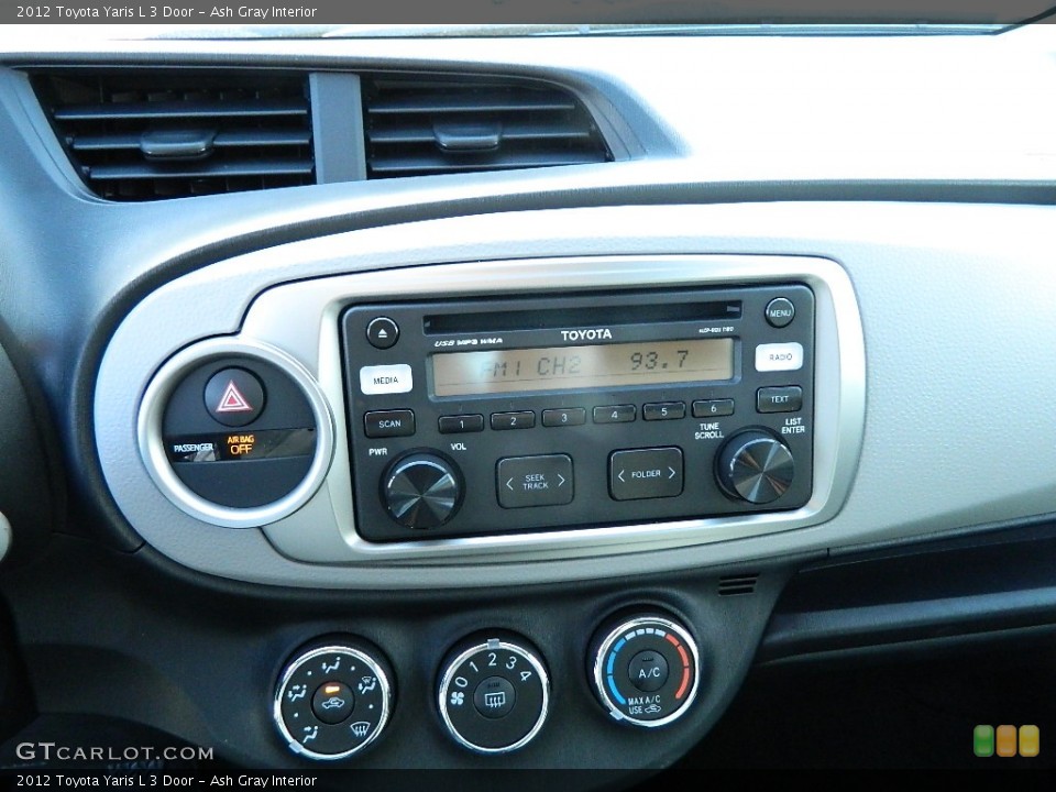 Ash Gray Interior Controls for the 2012 Toyota Yaris L 3 Door #59677090