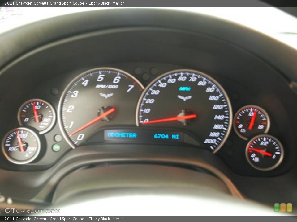 Ebony Black Interior Gauges for the 2011 Chevrolet Corvette Grand Sport Coupe #59680712