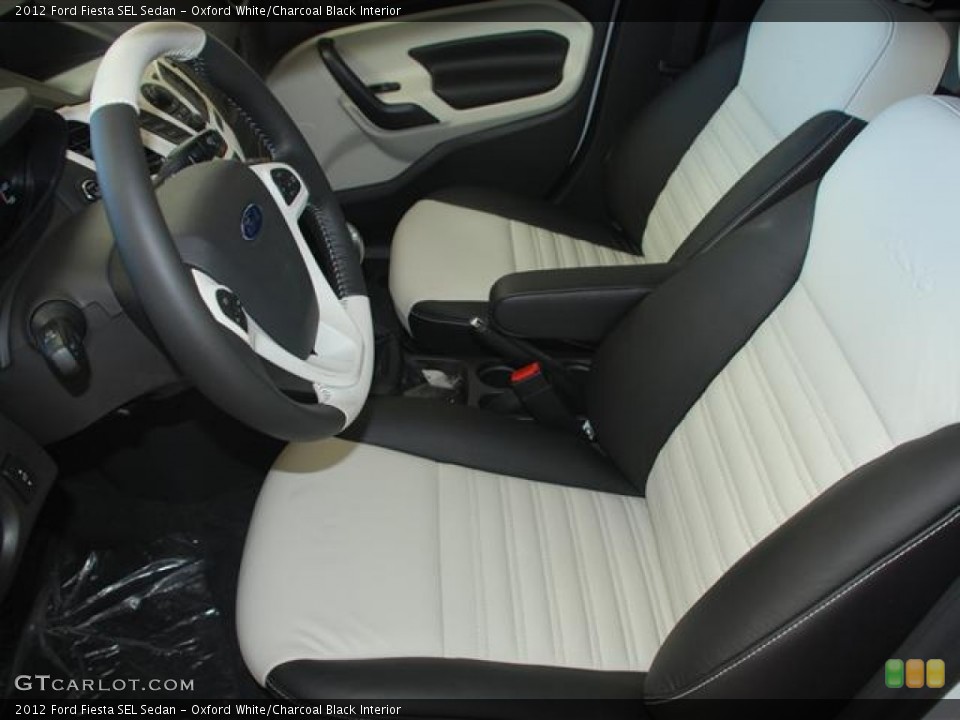 Oxford White/Charcoal Black Interior Photo for the 2012 Ford Fiesta SEL Sedan #59685290