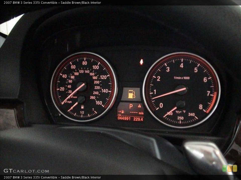 Saddle Brown/Black Interior Gauges for the 2007 BMW 3 Series 335i Convertible #59693924