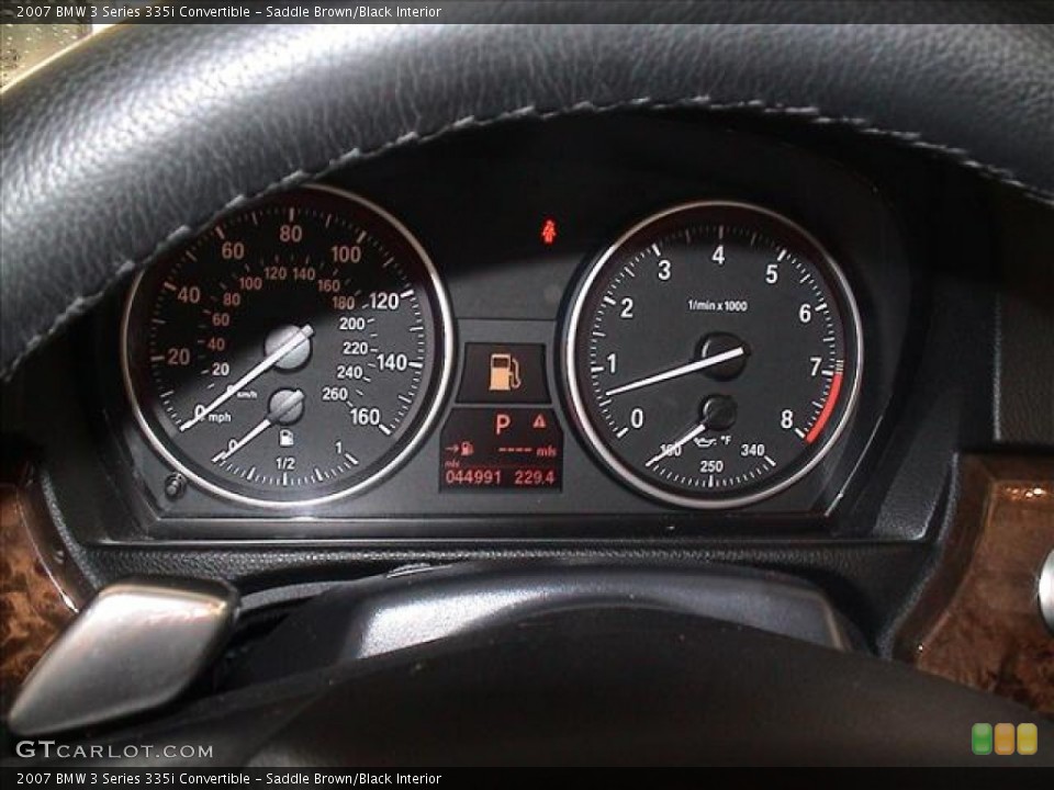 Saddle Brown/Black Interior Gauges for the 2007 BMW 3 Series 335i Convertible #59693999