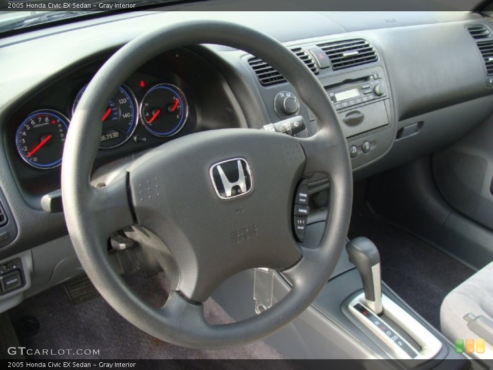 Gray Interior Steering Wheel for the 2005 Honda Civic EX Sedan #59701223