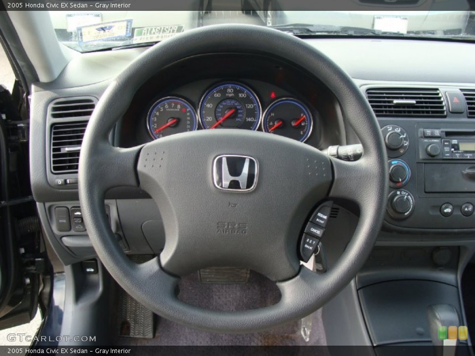 Gray Interior Steering Wheel for the 2005 Honda Civic EX Sedan #59701249