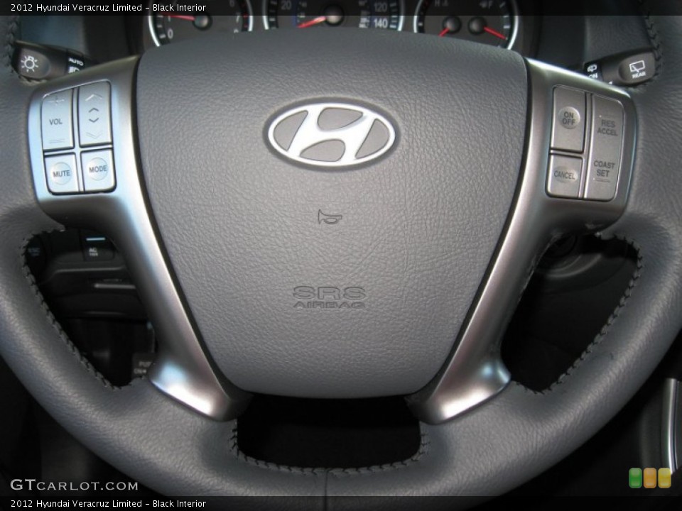 Black Interior Steering Wheel for the 2012 Hyundai Veracruz Limited #59702283