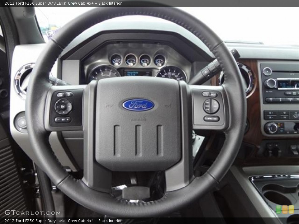 Black Interior Steering Wheel for the 2012 Ford F250 Super Duty Lariat Crew Cab 4x4 #59710767