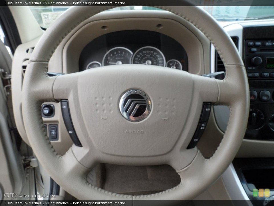 Pebble/Light Parchment Interior Steering Wheel for the 2005 Mercury Mariner V6 Convenience #59711823