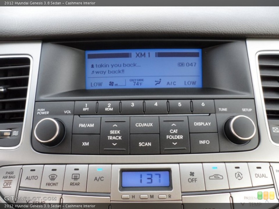 Cashmere Interior Controls for the 2012 Hyundai Genesis 3.8 Sedan #59713122