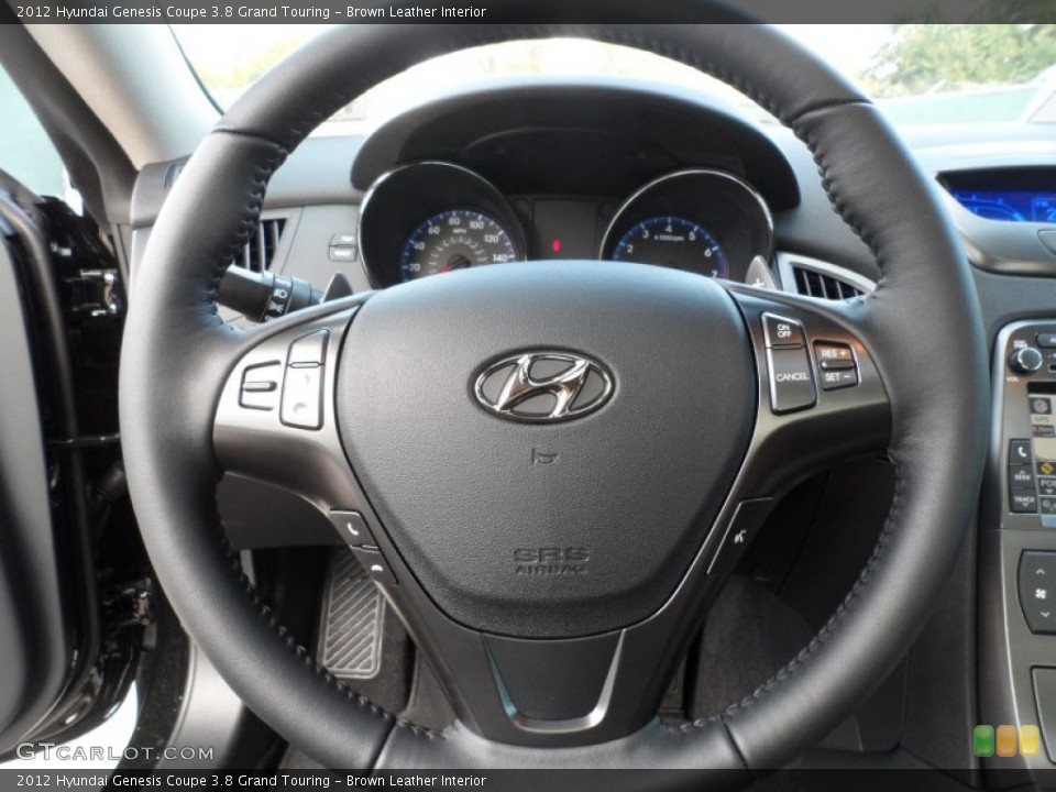 Brown Leather Interior Steering Wheel for the 2012 Hyundai Genesis Coupe 3.8 Grand Touring #59715308