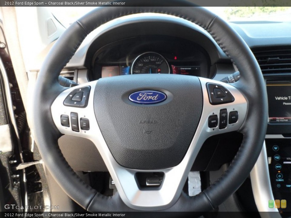 Charcoal Black/Silver Smoke Metallic Interior Steering Wheel for the 2012 Ford Edge Sport #59717082