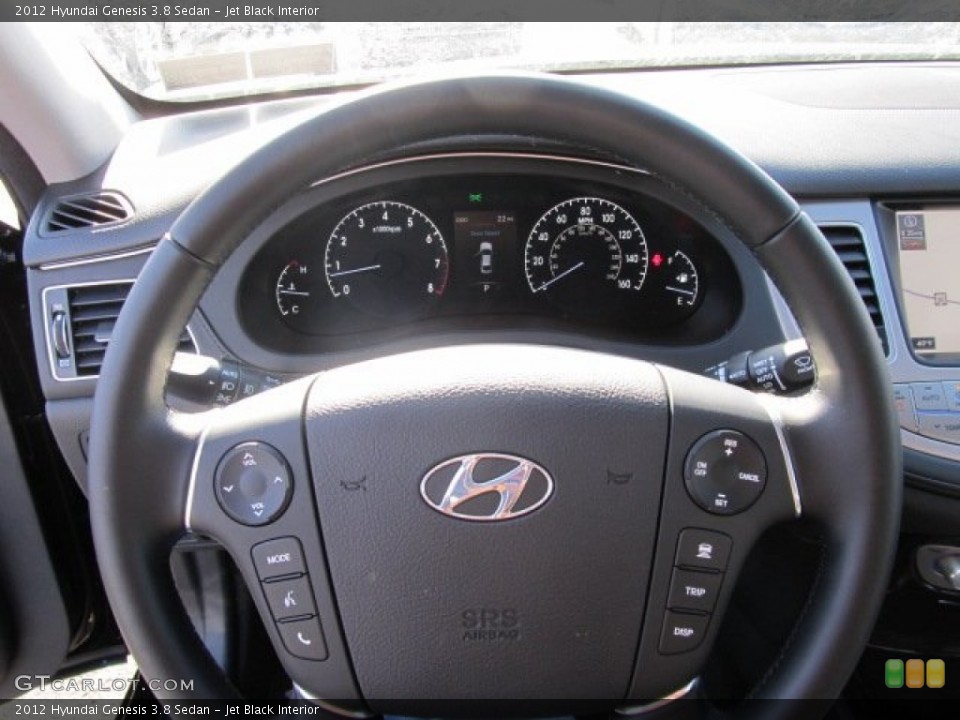 Jet Black Interior Steering Wheel for the 2012 Hyundai Genesis 3.8 Sedan #59725689