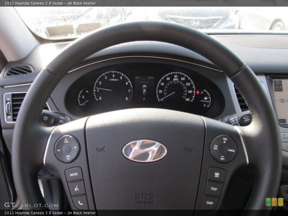 Jet Black Interior Steering Wheel for the 2012 Hyundai Genesis 3.8 Sedan #59726355