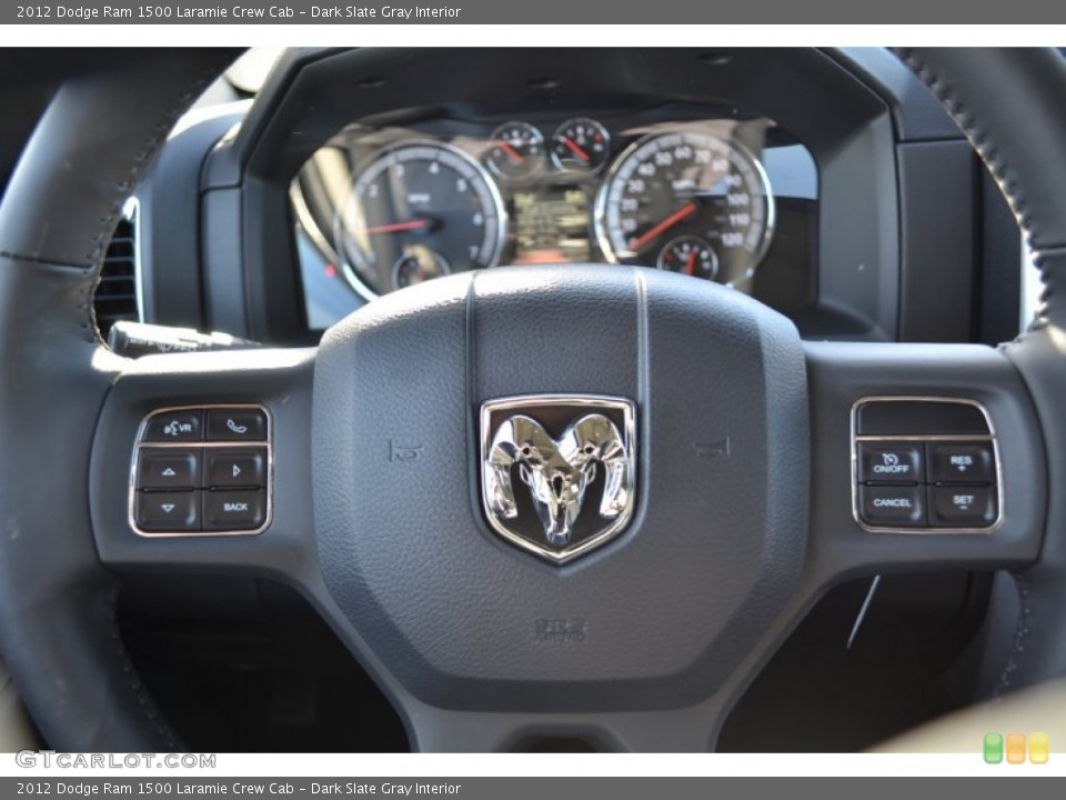 Dark Slate Gray Interior Steering Wheel for the 2012 Dodge Ram 1500 Laramie Crew Cab #59733141