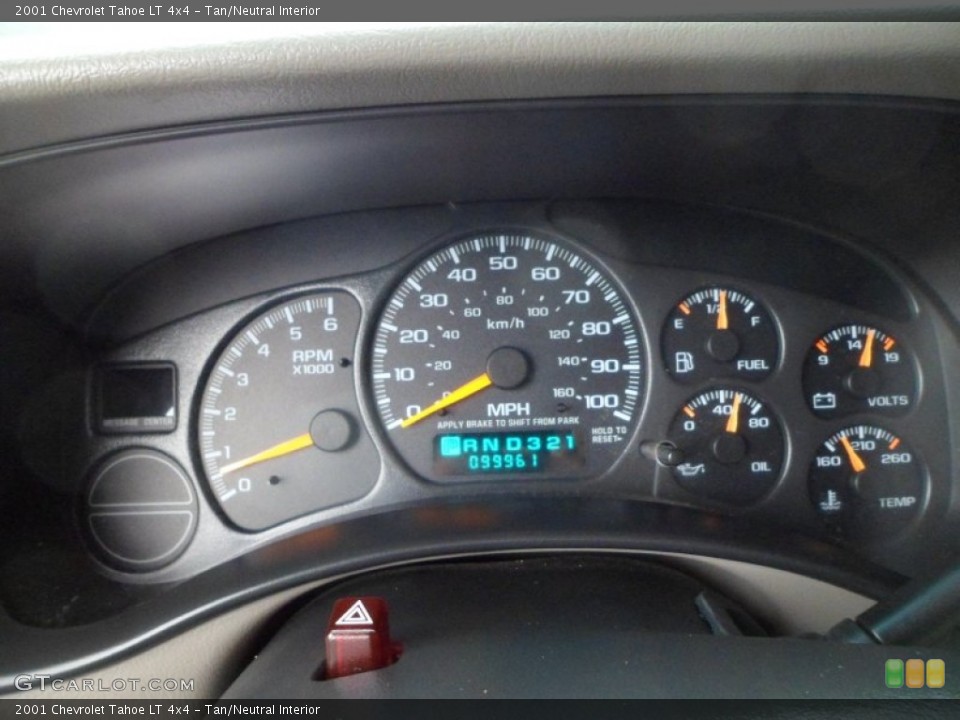 Tan/Neutral Interior Gauges for the 2001 Chevrolet Tahoe LT 4x4 #59740737